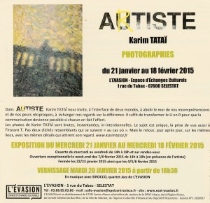 flyer exposition autiste-Artiste Karim TATAI Evasion Sélestat