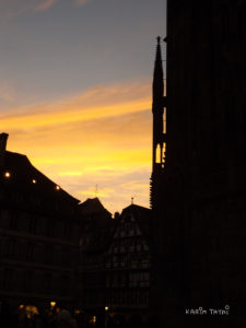 La cathédrale au crépuscule. CP Karim TATAÏ Strasbourg 2016